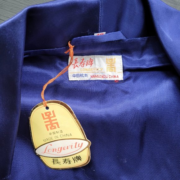 NWT Longevity Asian embroidered blue robe, size 48 XL - Picture 6 of 14